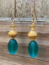 Load image into Gallery viewer, Elora Earrings: 14K Gold-Filled Findings with Czech Glass, Crystal, and 22K Gold-Plated Copper