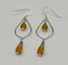 Load image into Gallery viewer, Aubrey Earrings: Sterling Silver Chandeliers with Swarovski Crystal & Czech Glass