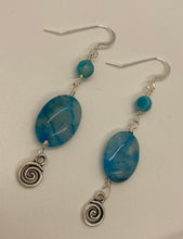 Load image into Gallery viewer, Talassa Earrings: Sterling Silver, Agate & Pewter