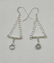 Load image into Gallery viewer, Tiana Earrings: Sterling Silver, Tourmalinated Quartz, & Czech Glass