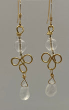 Load image into Gallery viewer, Queenie Earrings: 14 K Gold-Filled, Crystal Quartz & Glass