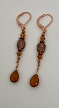 Load image into Gallery viewer, Demeter Earrings: Copper, Crystal & Hessonite Garnet