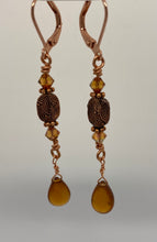 Load image into Gallery viewer, Demeter Earrings: Copper, Crystal & Hessonite Garnet
