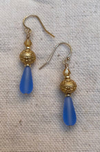 Load image into Gallery viewer, Nilima Earrings: Czech Glass, Crystal, 22K Gold-Plated Copper &amp; 14K Gold-Filled Findings
