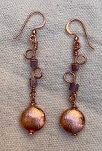 Load image into Gallery viewer, Gloria Earrings: Copper and Japanese Glass
