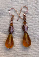 Load image into Gallery viewer, Aramita Earrings: Copper, Crystal, and Czech Glass
