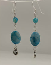 Load and play video in Gallery viewer, Talassa Earrings: Sterling Silver, Agate &amp; Pewter
