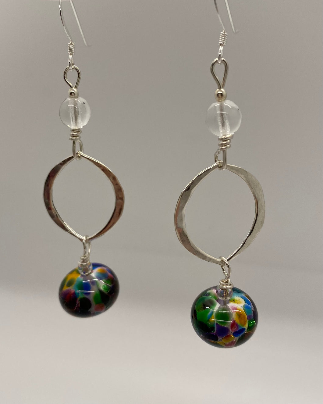 Graciella Earrings: Sterling Silver, Handmade Lampwork Glass