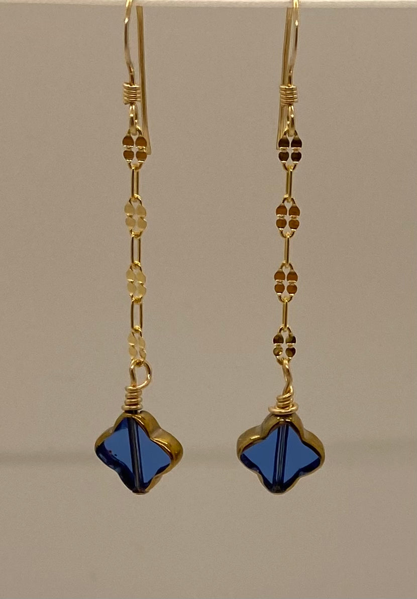 Amelie Earrings: 14K Gold-Filled & Pressed Glass