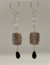 Load image into Gallery viewer, Roxanne Earrings: Sterling Silver, Pewter, &amp; Glass
