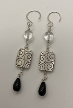 Load image into Gallery viewer, Roxanne Earrings: Sterling Silver, Pewter, &amp; Glass
