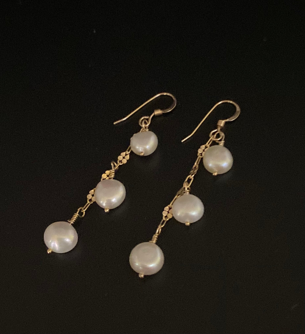 Ximena Earrings: 14K Gold-Filled, Freshwater Pearls