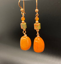 Load image into Gallery viewer, Dido Earrings: Copper, Jasper, and Carnelian
