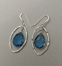 Load image into Gallery viewer, Lydia Earrings: Sterling Silver, London Blue Quartz
