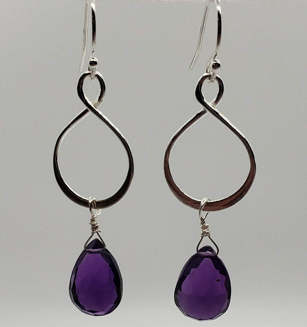 Iona Earrings: Sterling Silver & Purple Quartz