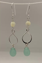 Load and play video in Gallery viewer, Aria Earrings: Sterling Silver, Chalcedony &amp; Mother-of-Pearl
