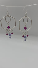 Load and play video in Gallery viewer, Natasha Earrings: Sterling Silver-Plated Chandeliers with Swarovski Crystals
