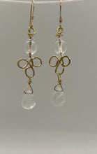 Load and play video in Gallery viewer, Queenie Earrings: 14 K Gold-Filled, Crystal Quartz &amp; Glass
