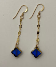 Load image into Gallery viewer, Amelie Earrings: 14K Gold-Filled &amp; Pressed Glass
