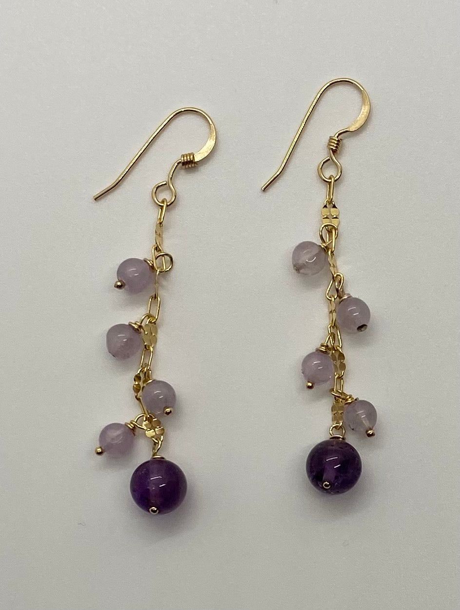 Grace Earrings: 14K Gold-Filled & Amethyst