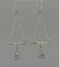 Load image into Gallery viewer, Tiana Earrings: Sterling Silver, Tourmalinated Quartz, &amp; Czech Glass
