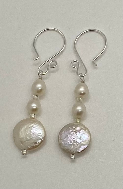 Deva Earrings: Sterling Silver & Freshwater Pearls