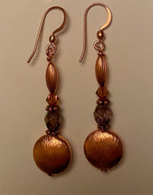 Load image into Gallery viewer, Bella Earrings: Copper &amp; Crystal
