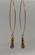 Load image into Gallery viewer, Autumn Earrings: Copper &amp; Crystal
