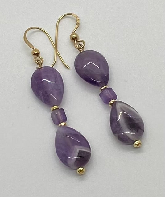 Ingrid Earrings: 14K Gold Filled & Amethyst