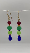 Load and play video in Gallery viewer, Teddie Earrings: 14 K Gold-Filled, Czech Glass &amp; Swarovski Crystal
