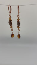 Load and play video in Gallery viewer, Demeter Earrings: Copper, Crystal &amp; Hessonite Garnet
