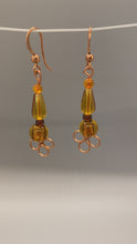 Load and play video in Gallery viewer, Claudia Earrings: Copper Twisties with Glass &amp; Carnelian
