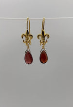 Load and play video in Gallery viewer, Venetia Earrings: Gold Plated Garnet Tinies
