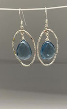 Load and play video in Gallery viewer, Lydia Earrings: Sterling Silver, London Blue Quartz
