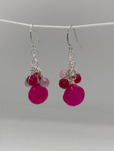 Load and play video in Gallery viewer, Piper Earrings: Sterling Silver &amp; Hot Pink Chalcedony
