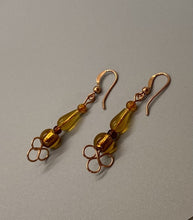 Load image into Gallery viewer, Claudia Earrings: Copper Twisties with Glass &amp; Carnelian
