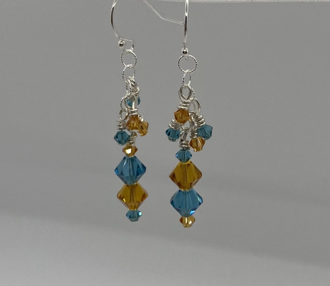 Millicent Earrings: Sterling Silver & Swarovski Crystal