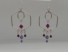 Load image into Gallery viewer, Natasha Earrings: Sterling Silver-Plated Chandeliers with Swarovski Crystals
