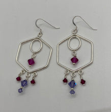 Load image into Gallery viewer, Natasha Earrings: Sterling Silver-Plated Chandeliers with Swarovski Crystals
