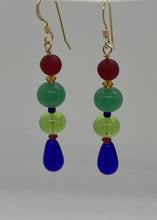 Load image into Gallery viewer, Teddie Earrings: 14 K Gold-Filled, Czech Glass &amp; Swarovski Crystal
