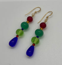 Load image into Gallery viewer, Teddie Earrings: 14 K Gold-Filled, Czech Glass &amp; Swarovski Crystal
