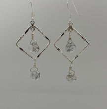 Load image into Gallery viewer, Juno Earrings: Sterling Silver &amp; Tourmalinated Quartz
