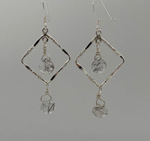 Load image into Gallery viewer, Juno Earrings: Sterling Silver &amp; Tourmalinated Quartz
