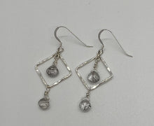 Load image into Gallery viewer, Juno Earrings: Sterling Silver &amp; Tourmalinated Quartz
